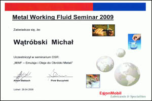 dexol mobil certyfikat  MWFS 2009 MW